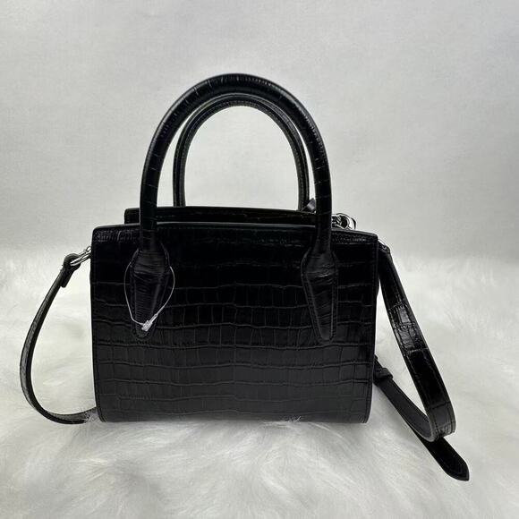 COACH Andrea Carryall Bag Crossbody In Crocodile-embossed Leather CR105 Black - Picture 3 of 10